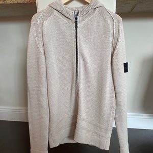 Stone Island Zip Up Sweater with Hood